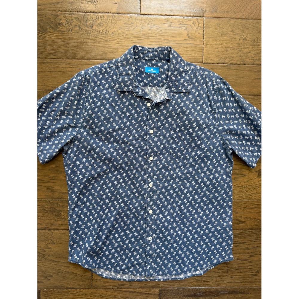 Toscano Men's Palm Tree Print Short Sleeve Shirt Size Large Resort